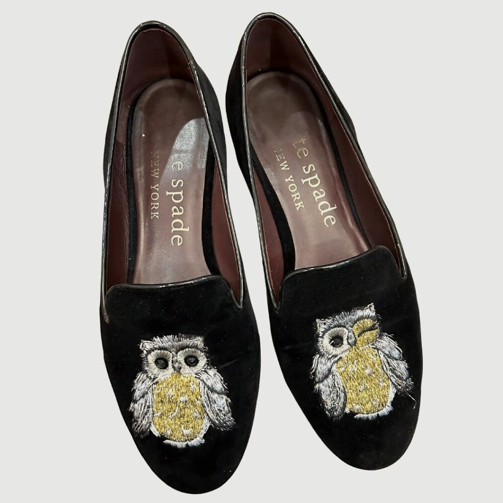Kate Spade Wink Lounge Loafers Black Velvet